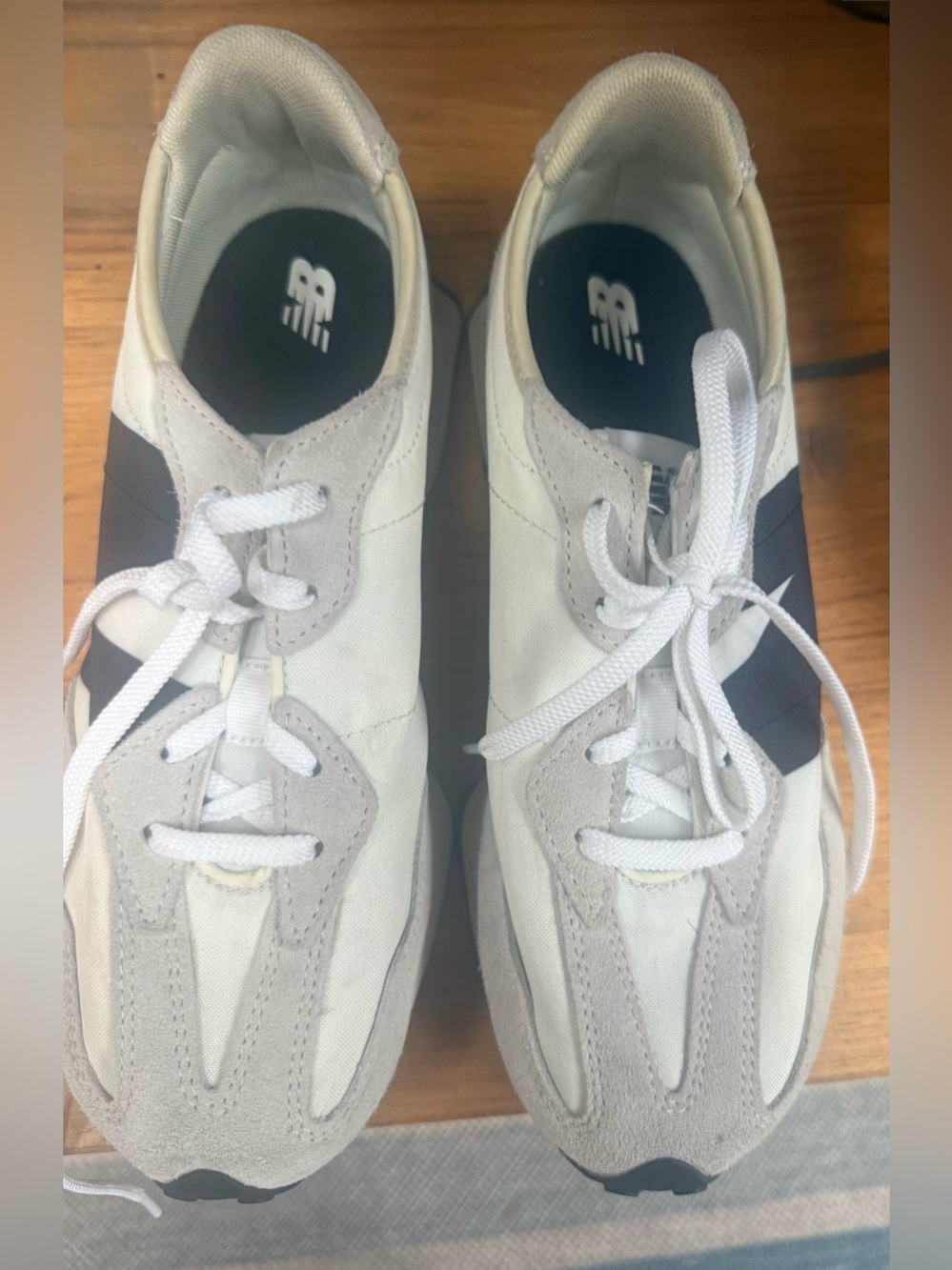 New Balance women’s White and Black Classic Runner Sneakers